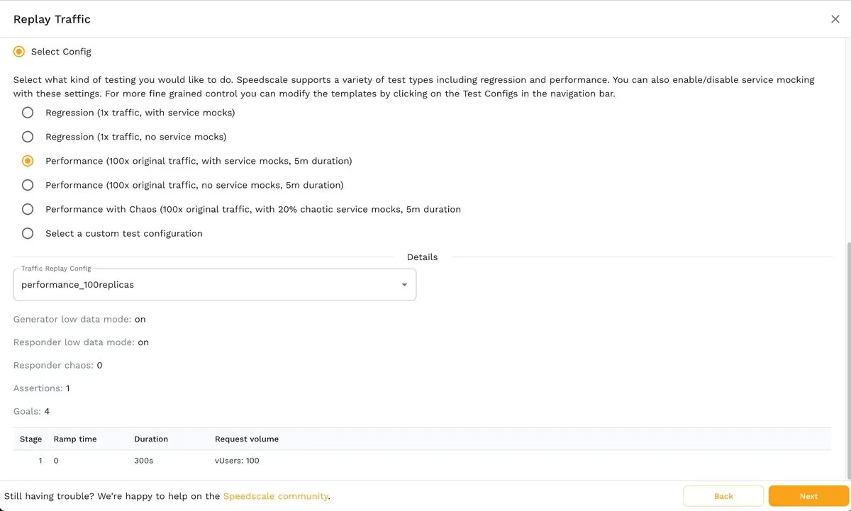 Reports 100x traffic selection