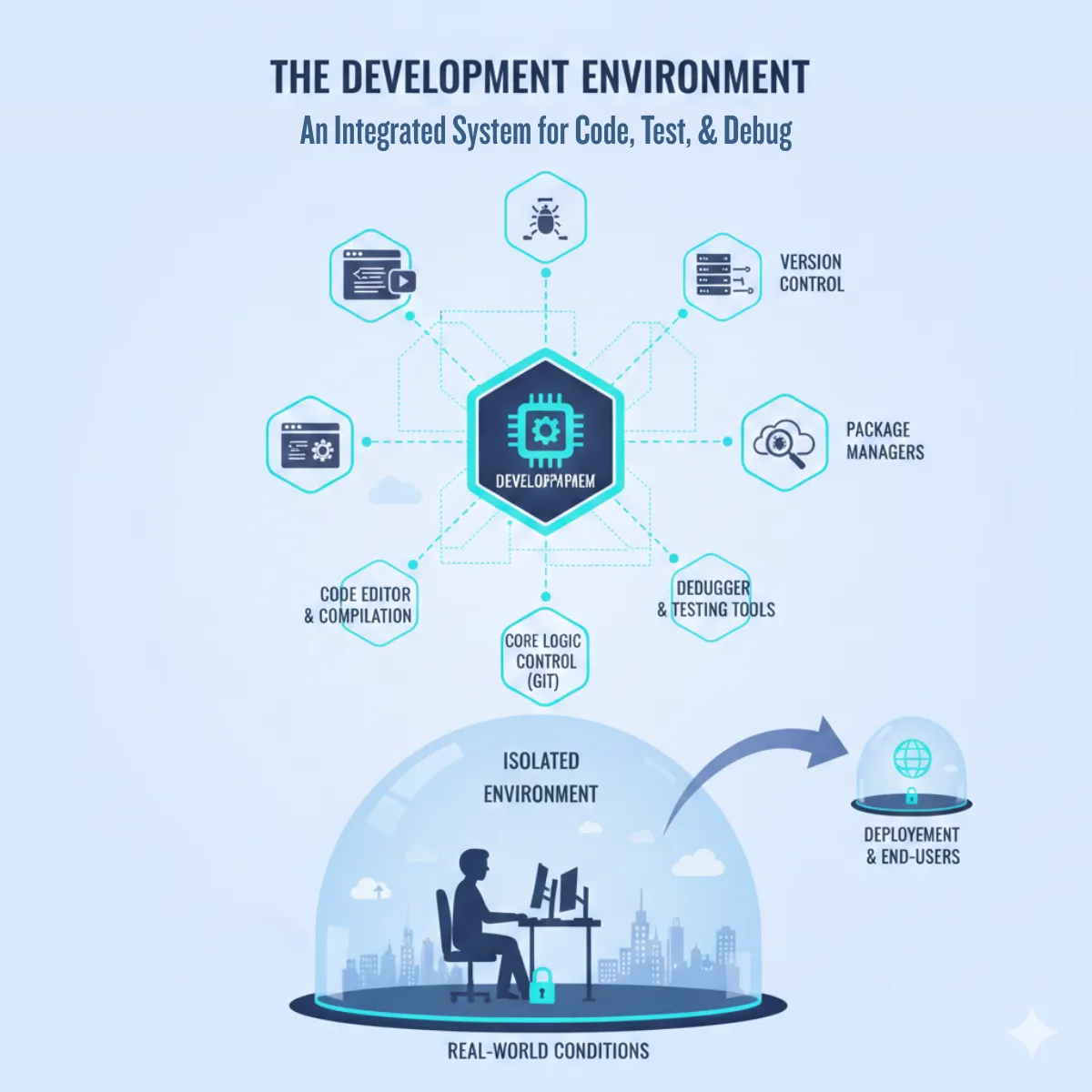 graphic showing a development environment