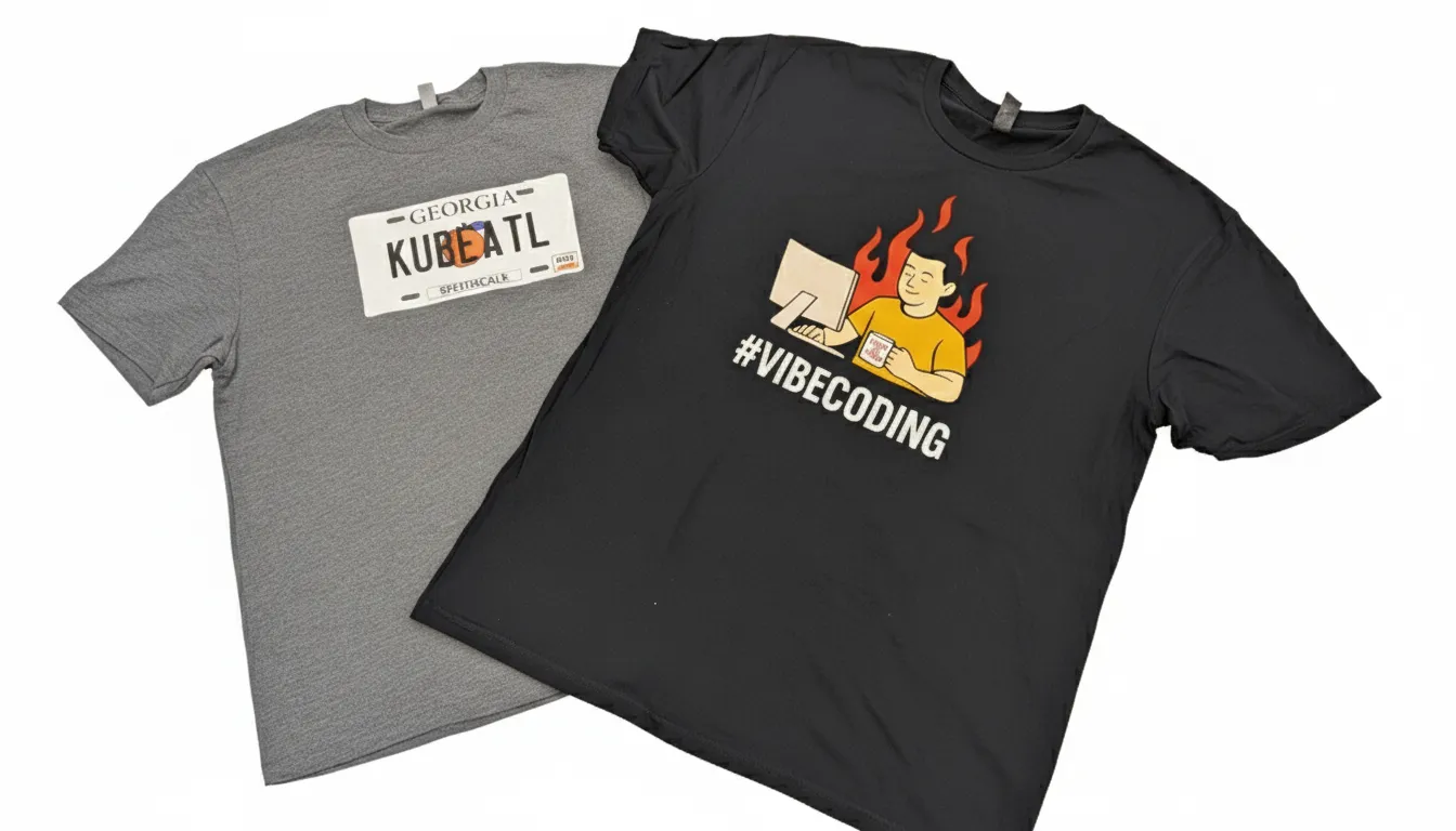 photo of the shirts we handed out at kubecon