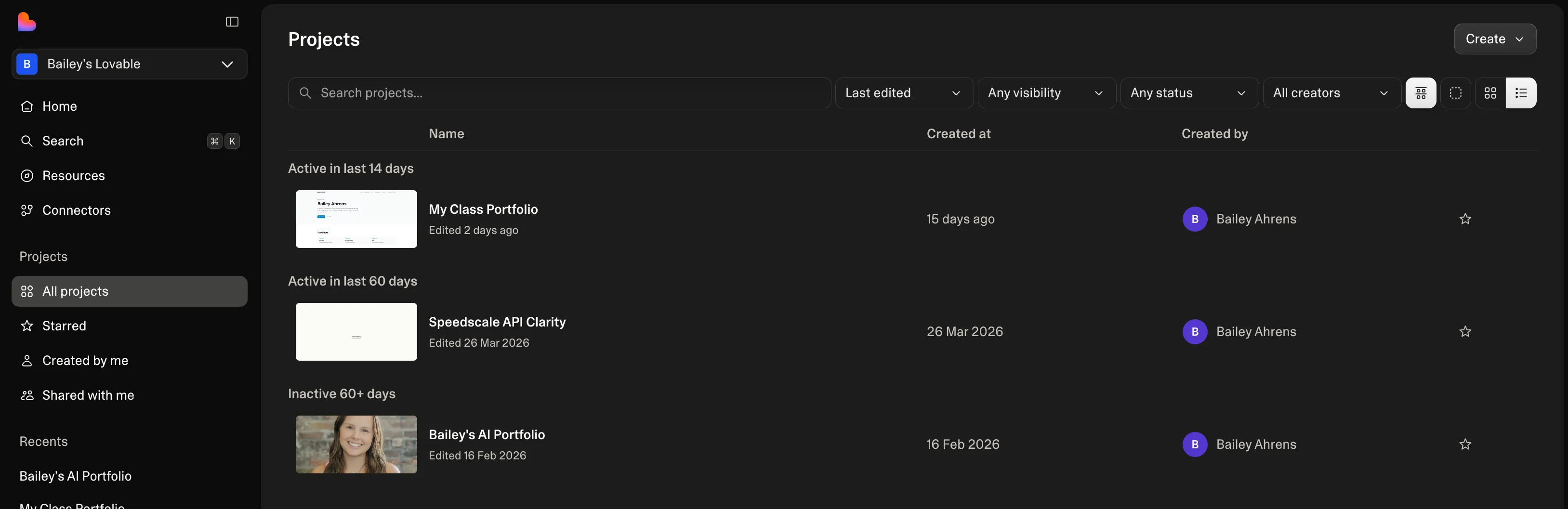 lovable dashboard