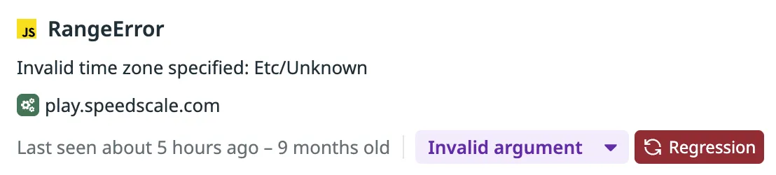 JavaScript RangeError: Invalid timezone from legacy datetime string