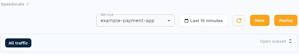 Save traffic in Speedscale