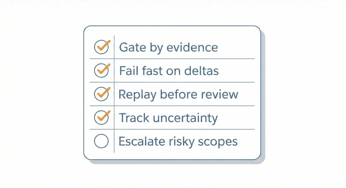 Checklist for treating AI output as untrusted