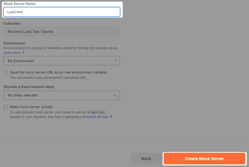 Postman load test tutorial - Create mock server