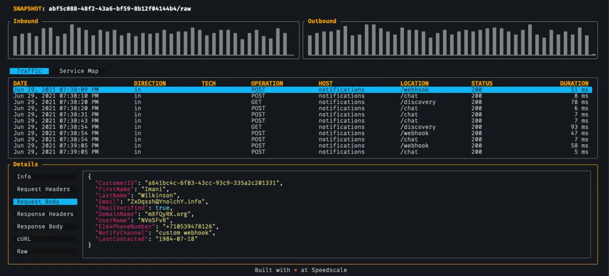 Speedscale inspect demo