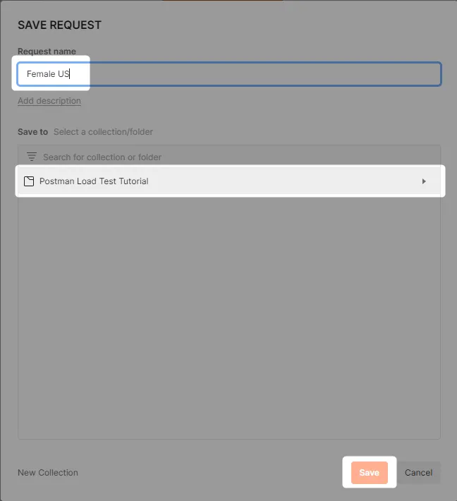 Postman load test tutorial - Save request