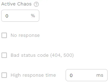 Screenshot of chaos options in Speedscale test config