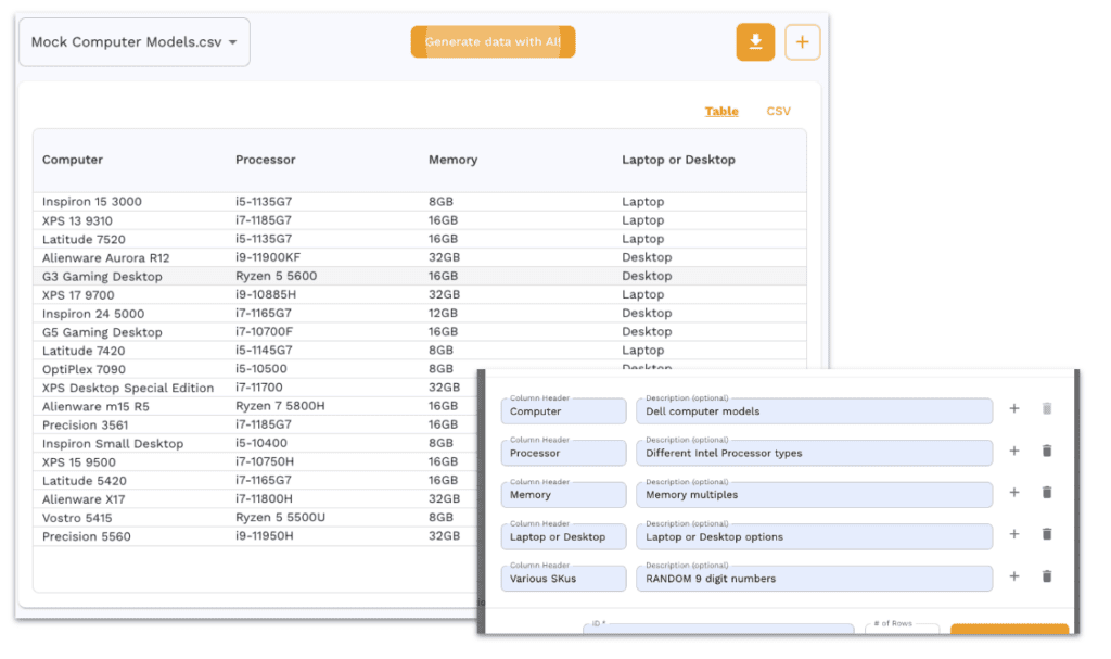 Screenshot of AI Data generation example for traffic replay