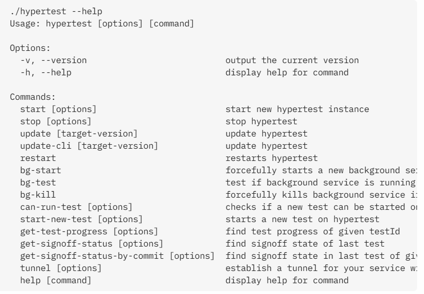 HyperTest CLI commands