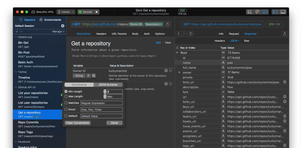 An example of the simple and intuitive UI design on offer as RapidAPI