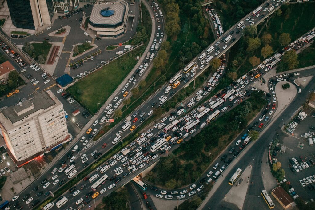 Traffic jam from above