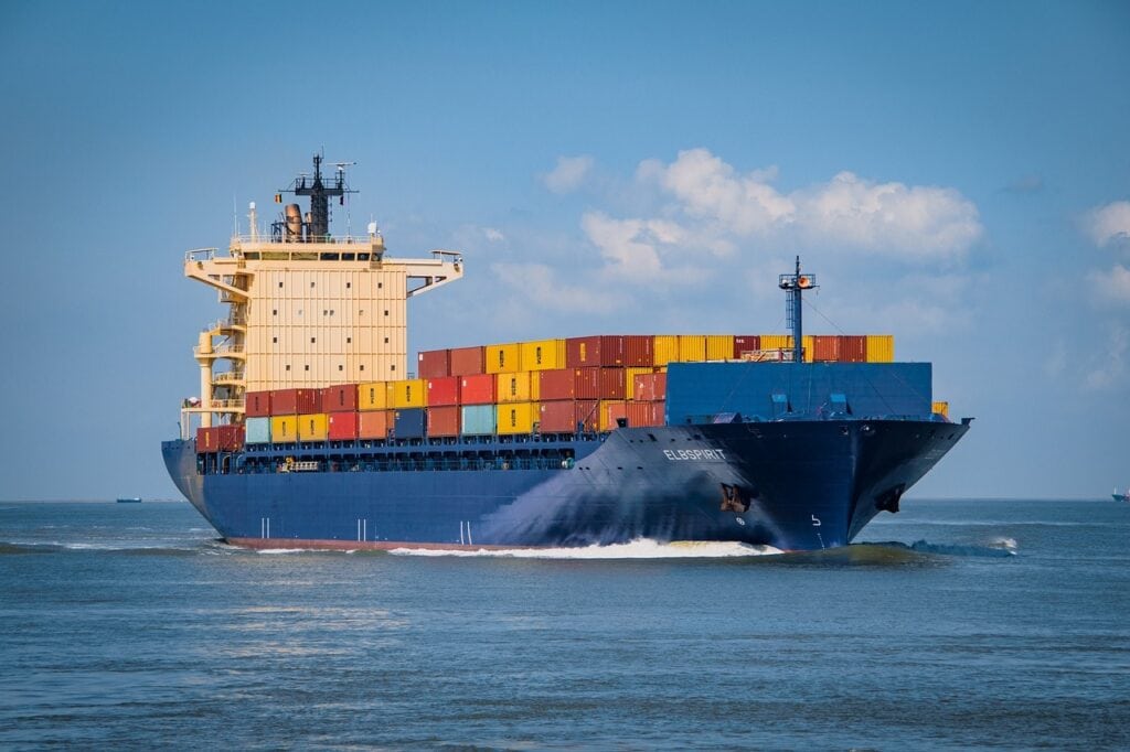 Picture of container ship at sea, representing a remote cluster