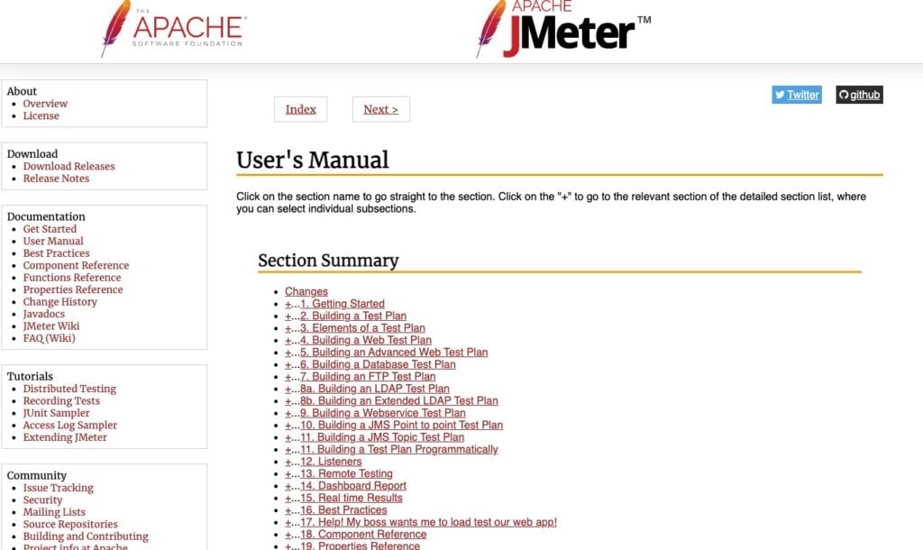 Apache JMeter User's Manual.